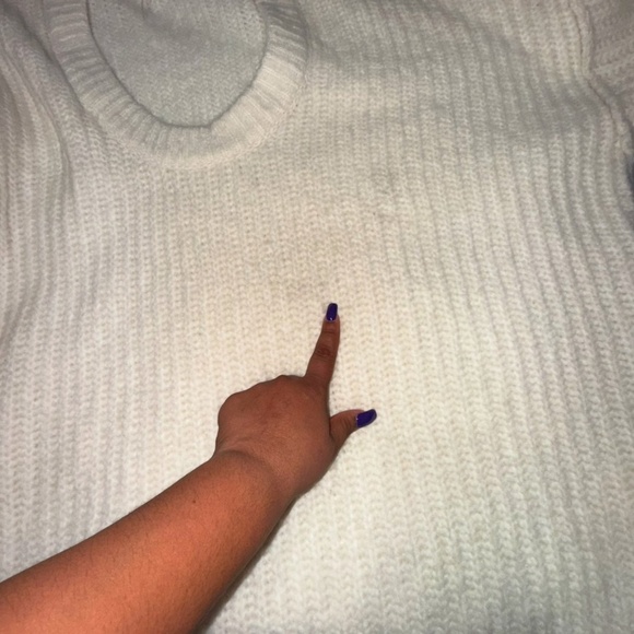 Free People Ivory Cable Knit Drop Shoulder Hi-Lo Oversized Pullover Sz X… - Picture 16 of 16